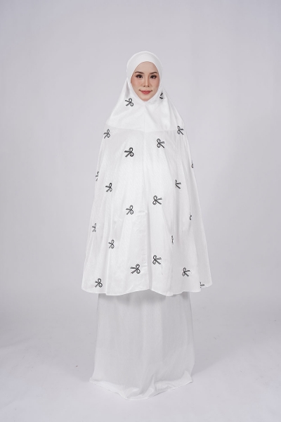 TELEKUNG PREMIUM COQUETTE JACQUARD-WHITE WITH BLACK COQUETTE MOTIF