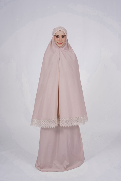 HIKMAH COTTON WITH LACE-NUDE